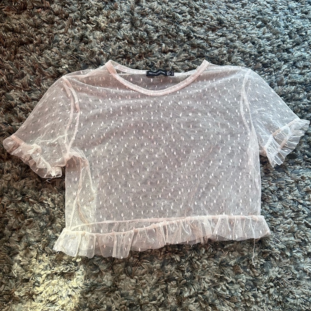 White Sheer Pretty Little Thing Top , USA size 10
